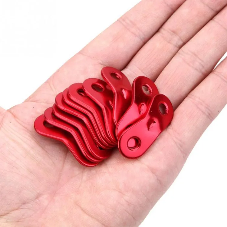 10 PCS Outdoor Camping Aluminum Alloy Cord Runners Rope Tensioners Tent Guy Line Rope Tensioners(Red)