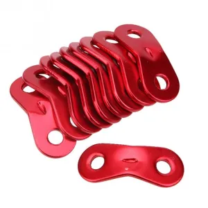 10 PCS Outdoor Camping Aluminum Alloy Cord Runners Rope Tensioners Tent Guy Line Rope Tensioners(Red)