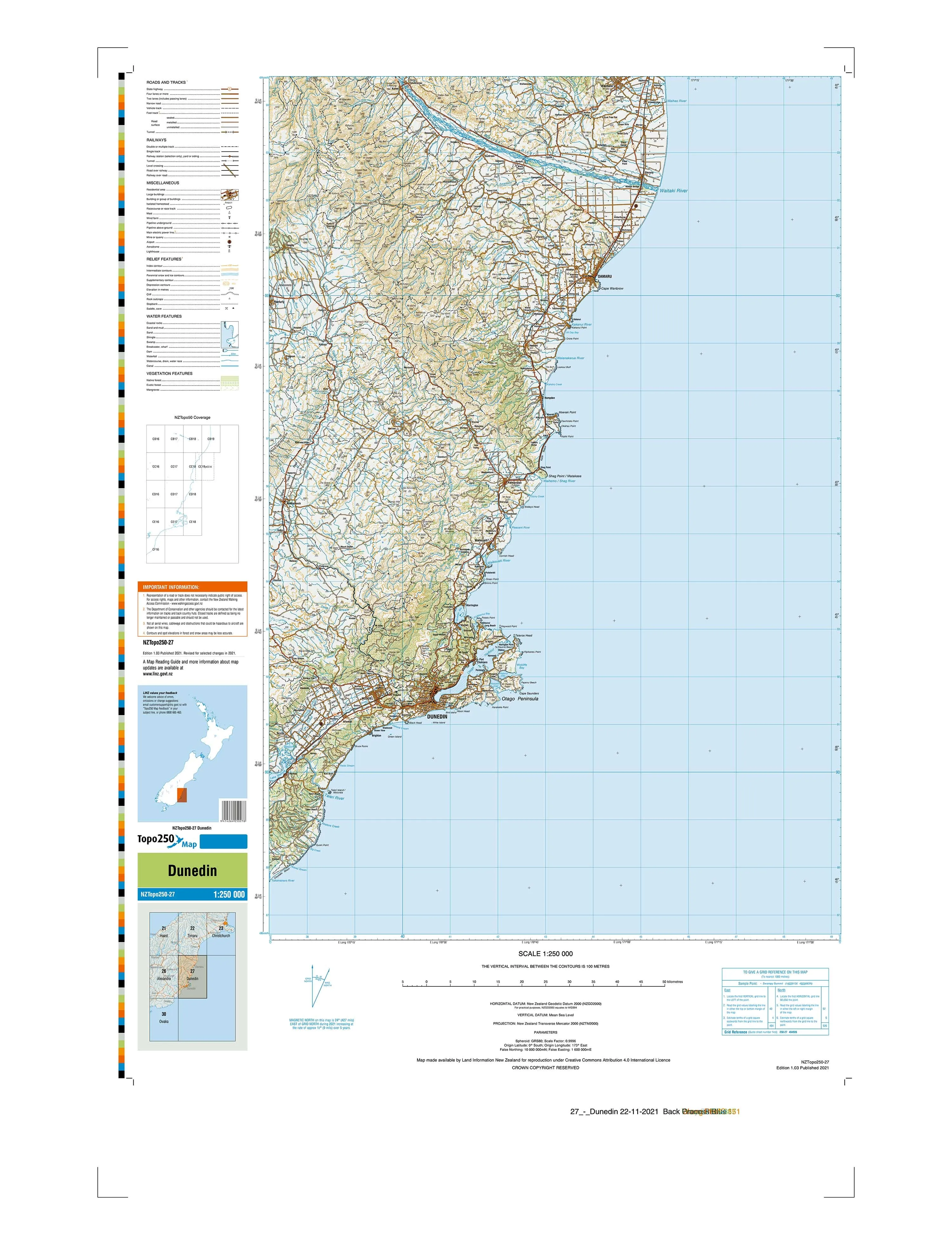 27 - Dunedin Topo250 map