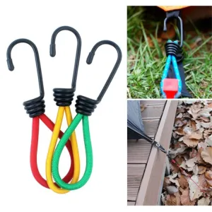 3 PCS Outdoor Camping Tent Elastic Rope Buckle High Elasticity Fixed Straps Camping Accessories, Random Color Delivery