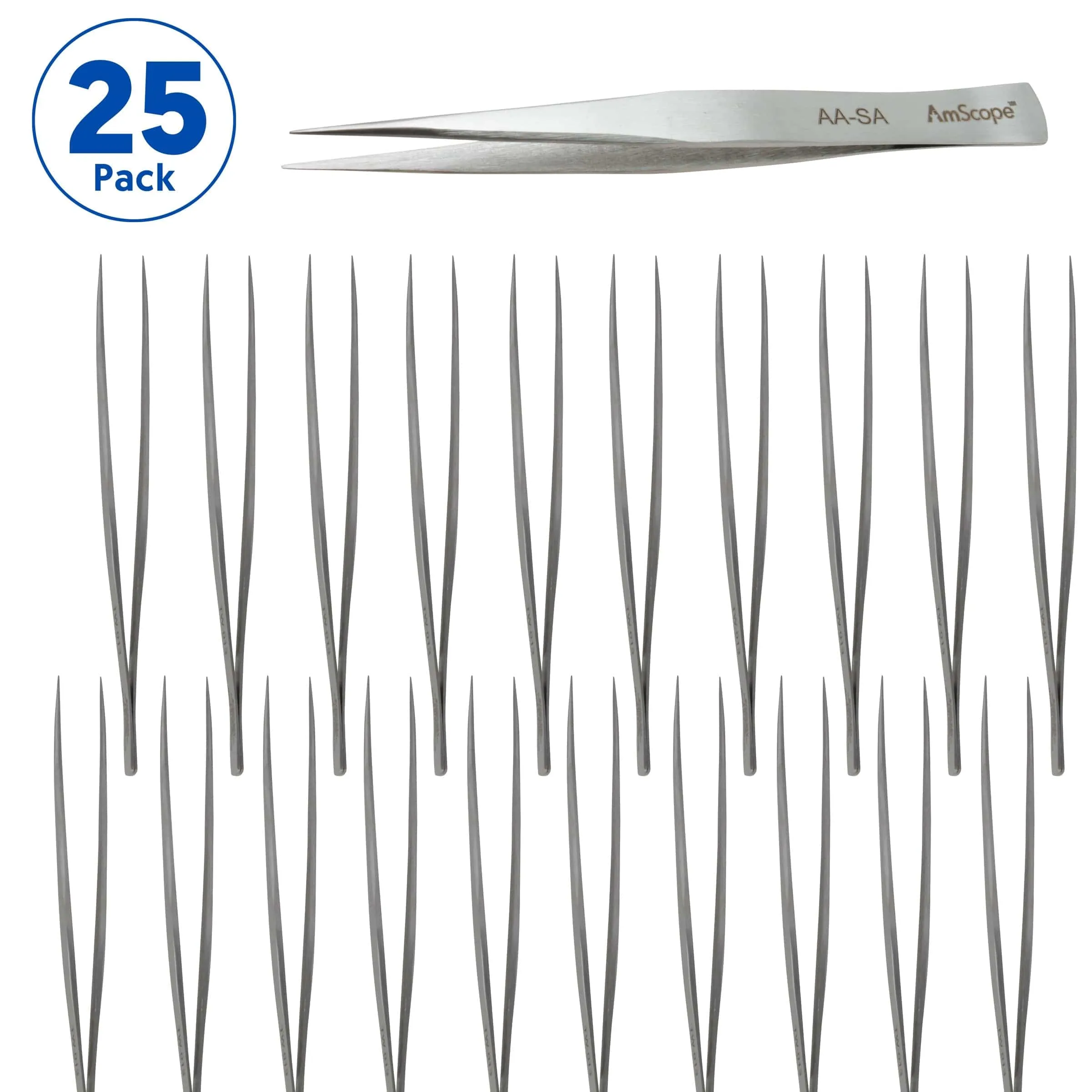 AmScope High Precision 5-inch Straight Precise Tip Tweezers