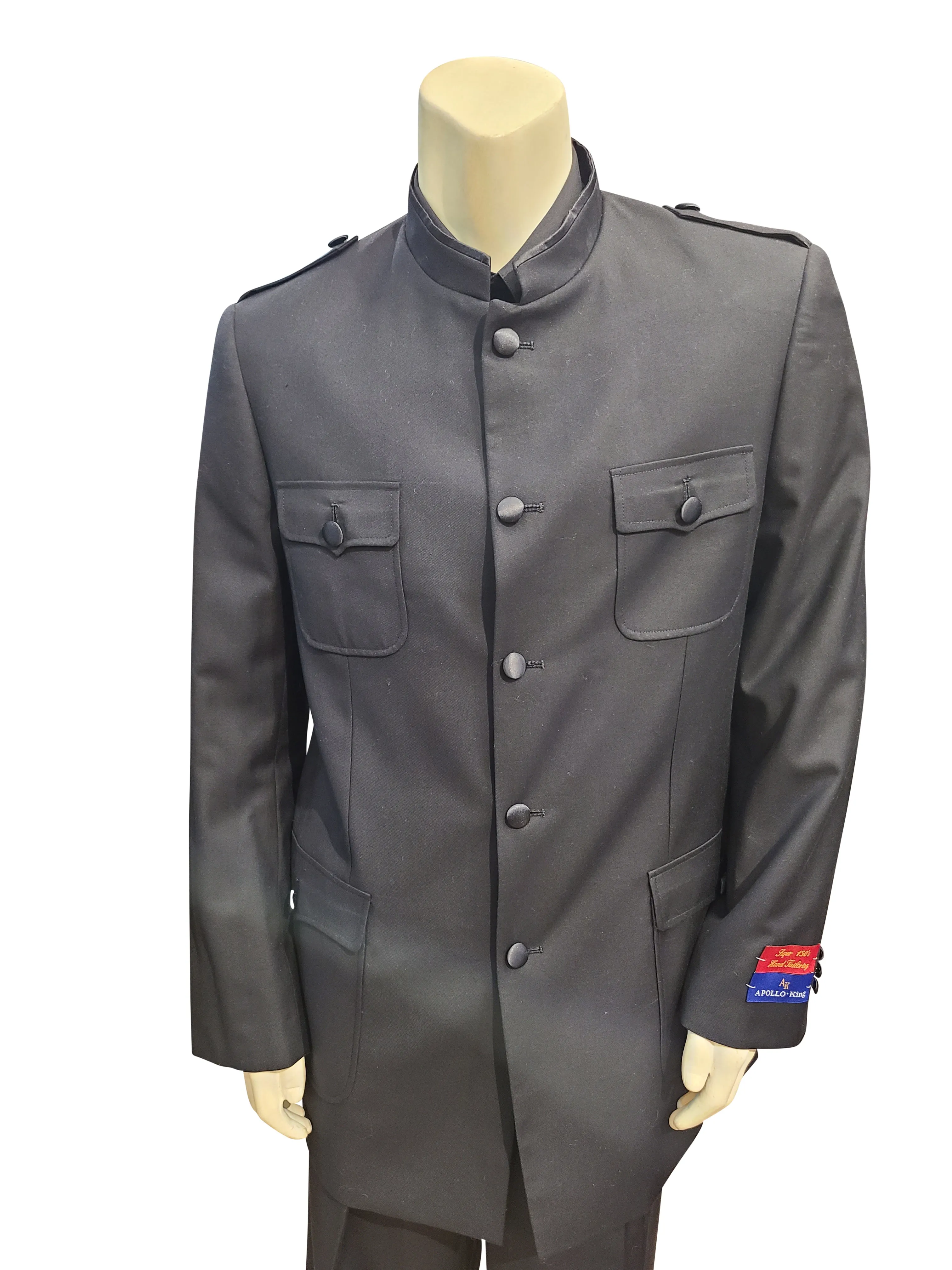 Apollo King Banded Collar Suit