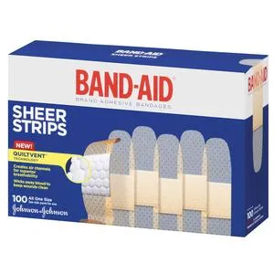 Band-Aid 004634 Adhesive Sheer Strip Bandage Box of 100