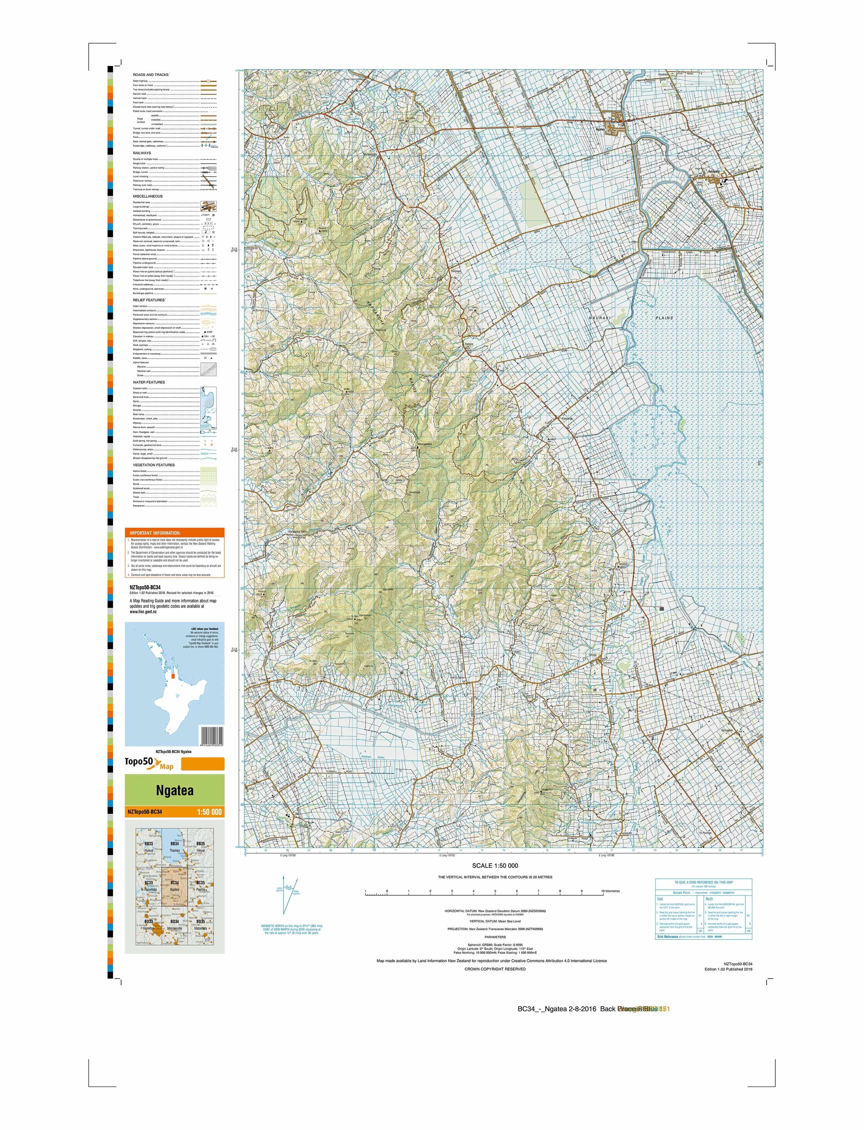 BC34 - Ngatea Topo50 map