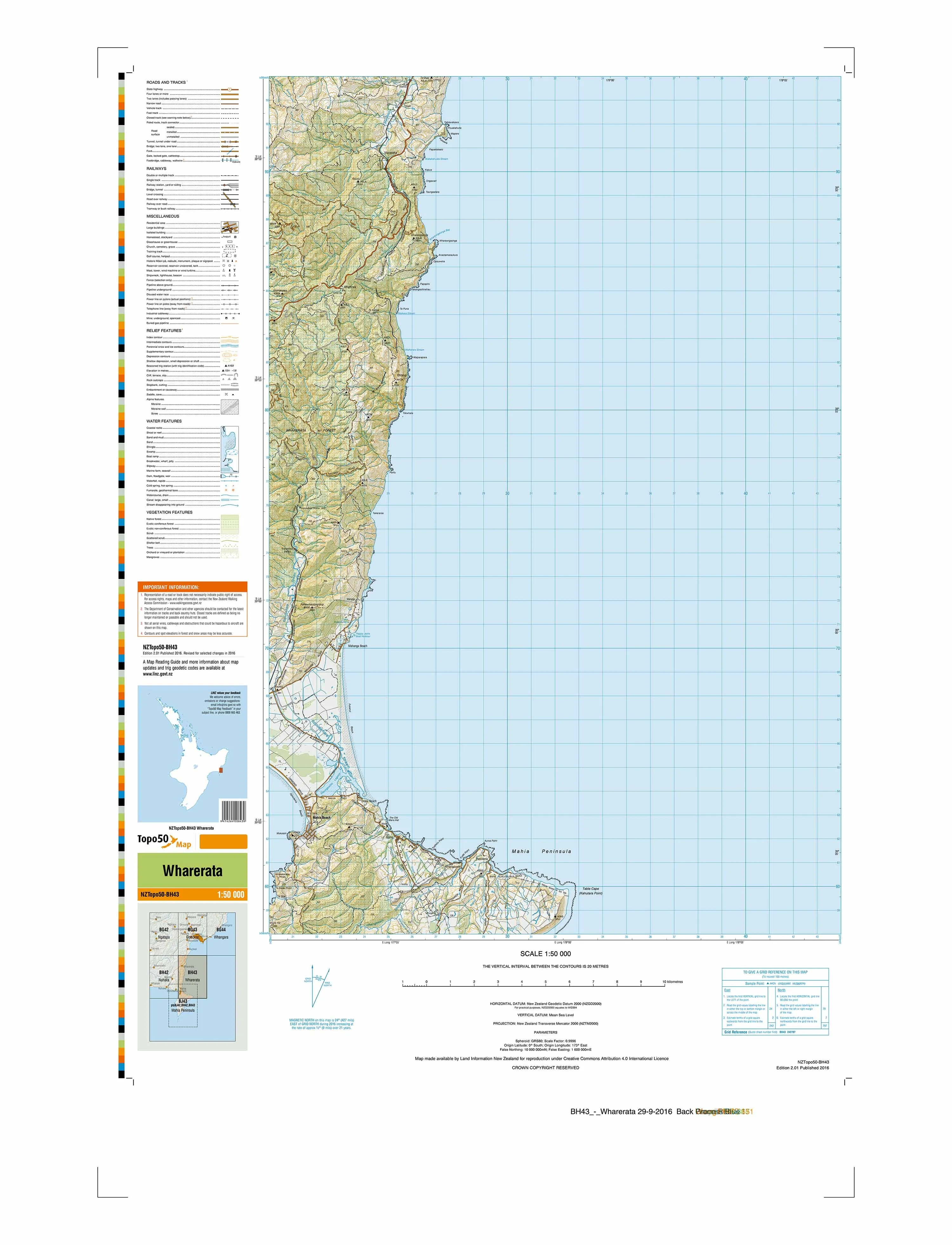 BH43 - Wharerata Topo50 map