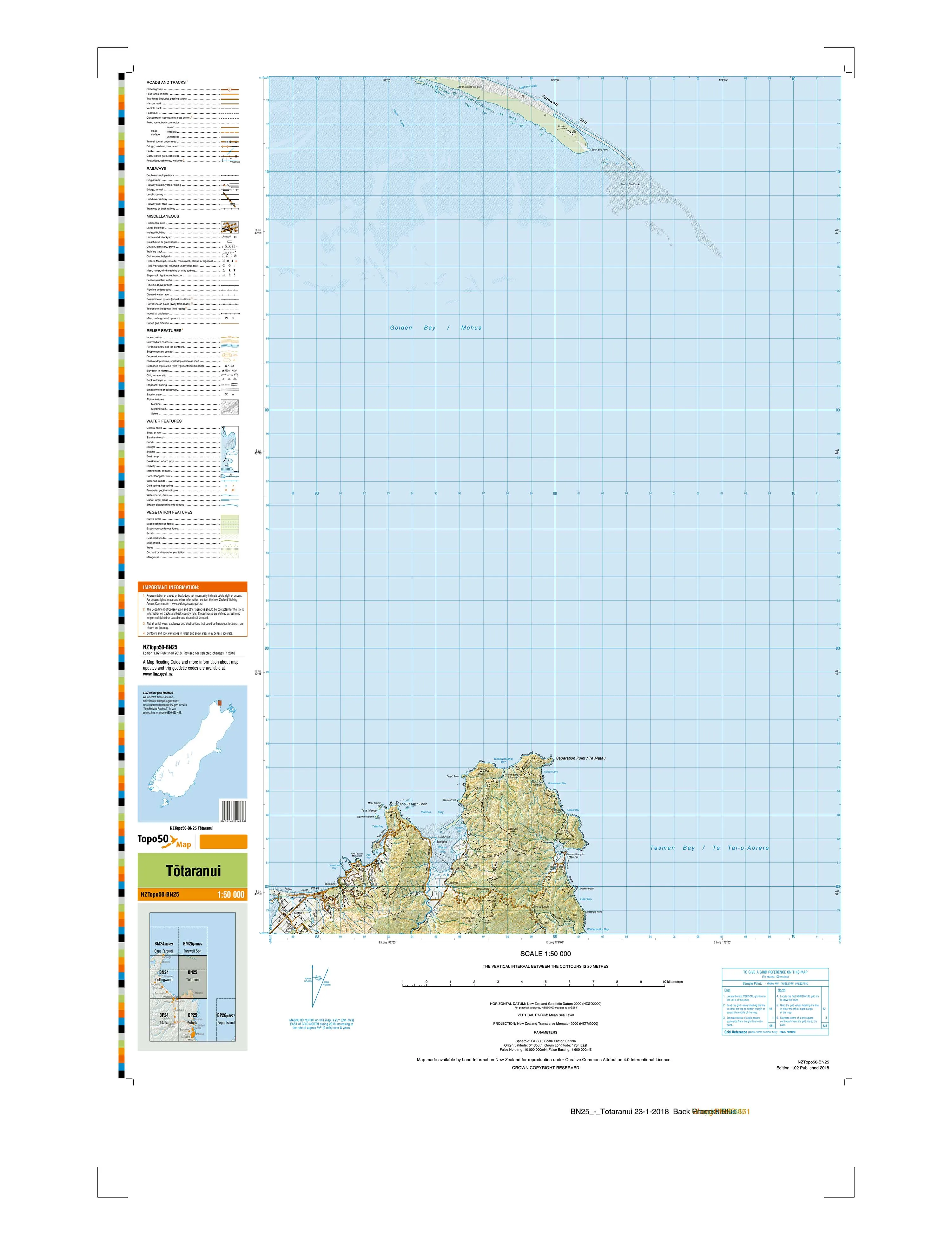 BN25 - Tōtaranui Topo50 map