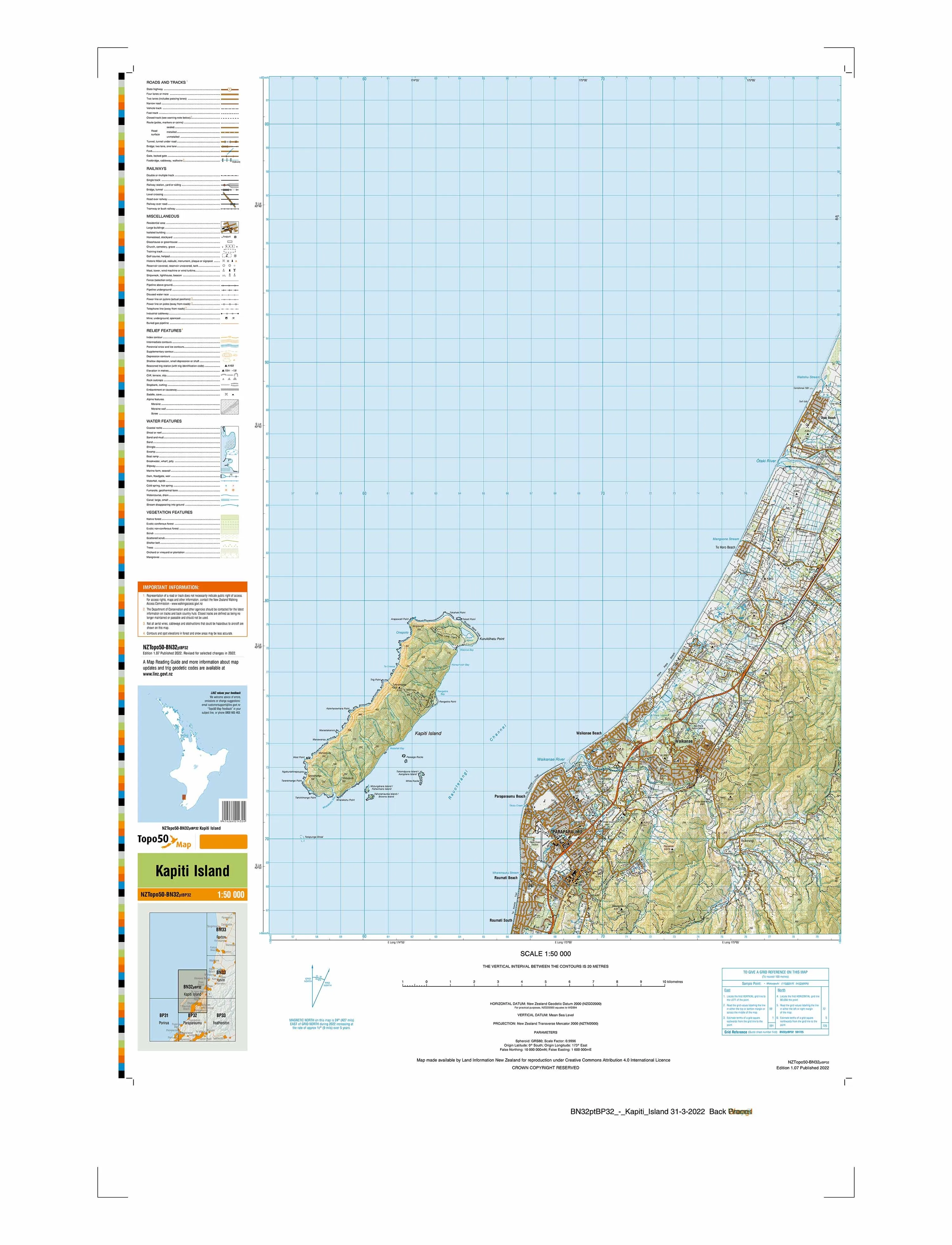 BN32ptBP32 - Kapiti Island Topo50 map