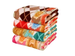 BSB HOME® All Season Multipurpose Polar Fleece Single Bed Printed Assorted Multicolor Light Weight Blanket (Set of 4, 90 x 60 inches)