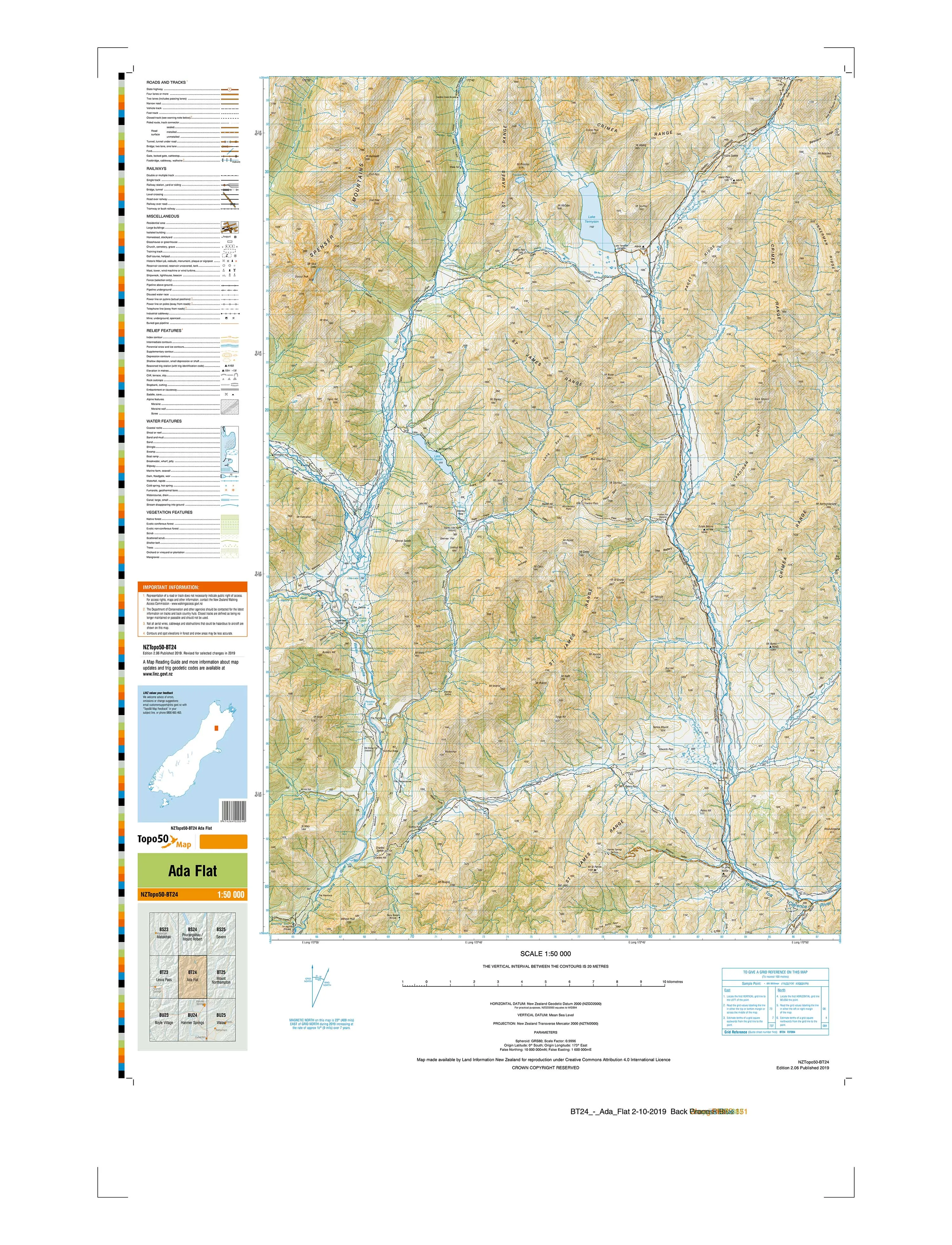 BT24 - Ada Flat Topo50 map