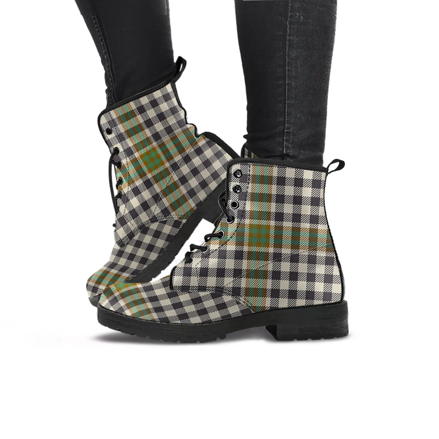 Burns Check Tartan Leather Boots