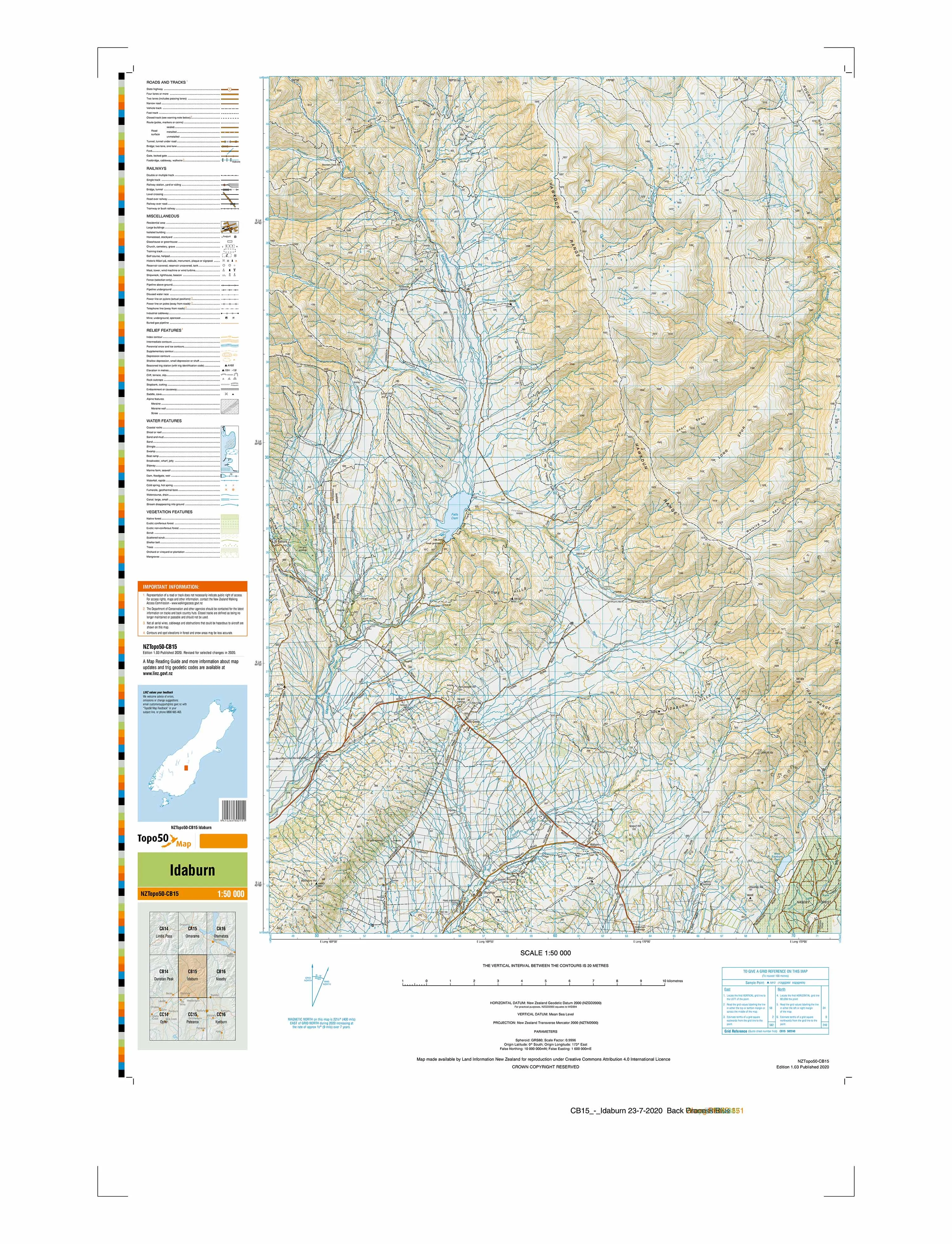 CB15 - Idaburn Topo50 map