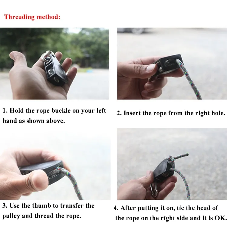 CF-150 Outdoor Camping Pulley Adjustment Rope Buckle for Tent Canopy Windproof Rope Stop Buckle