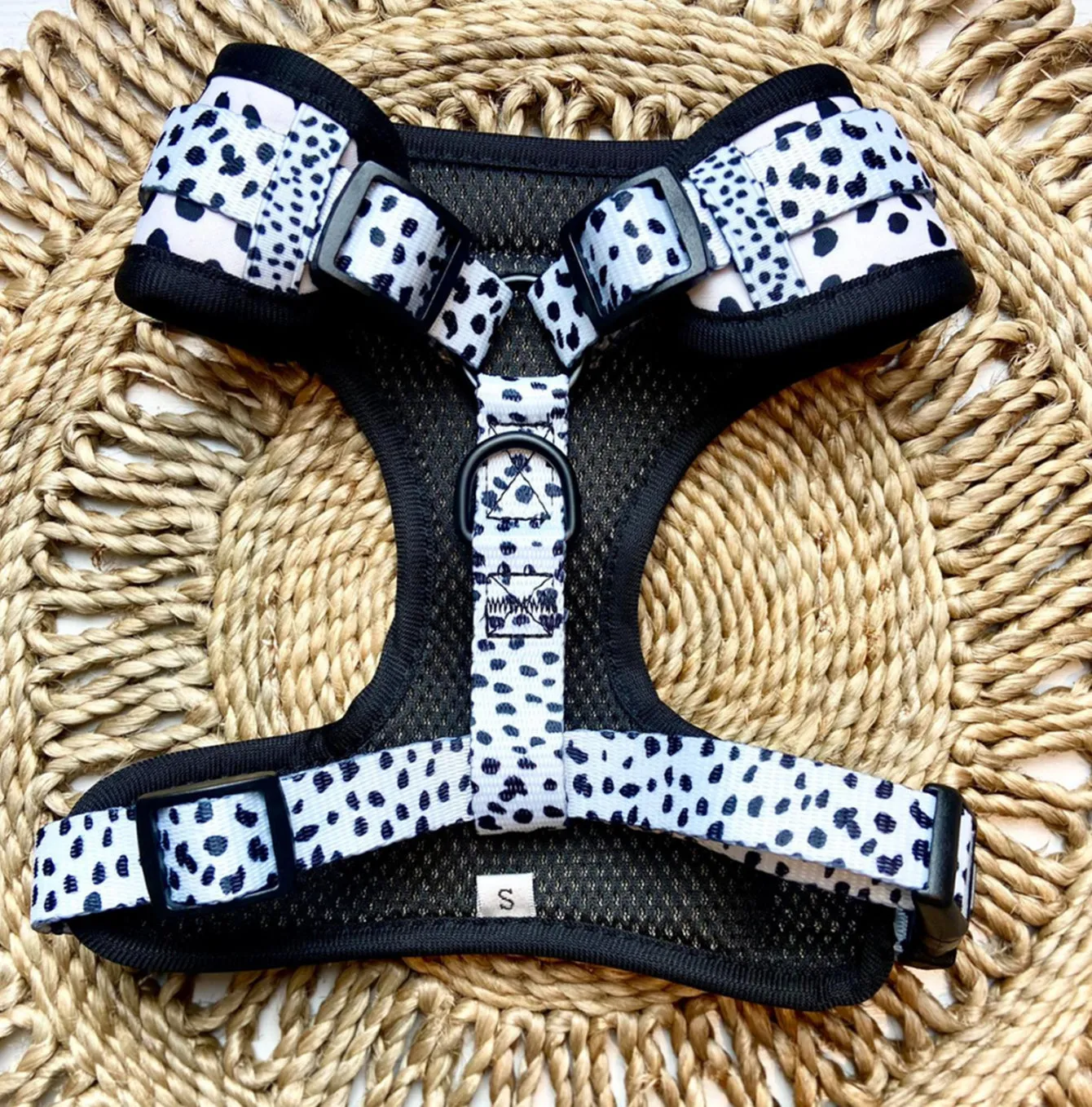 Cocopup London Monochrome Spots Adjustable Neck Harness