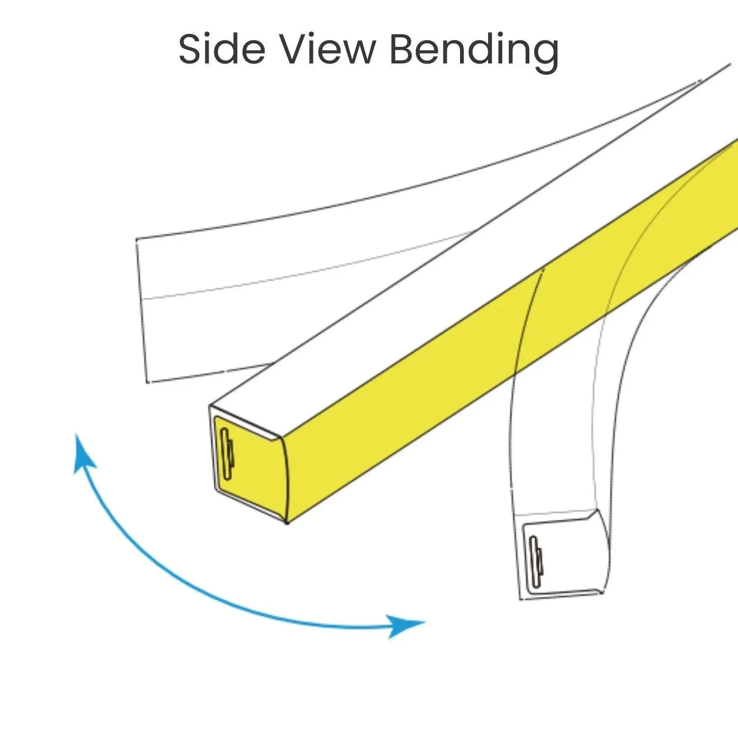 Cool White LED Neon Flex 6000K 16x16mm 220V 240V Top Bending 20cm Cutting IP65 with UK Plug