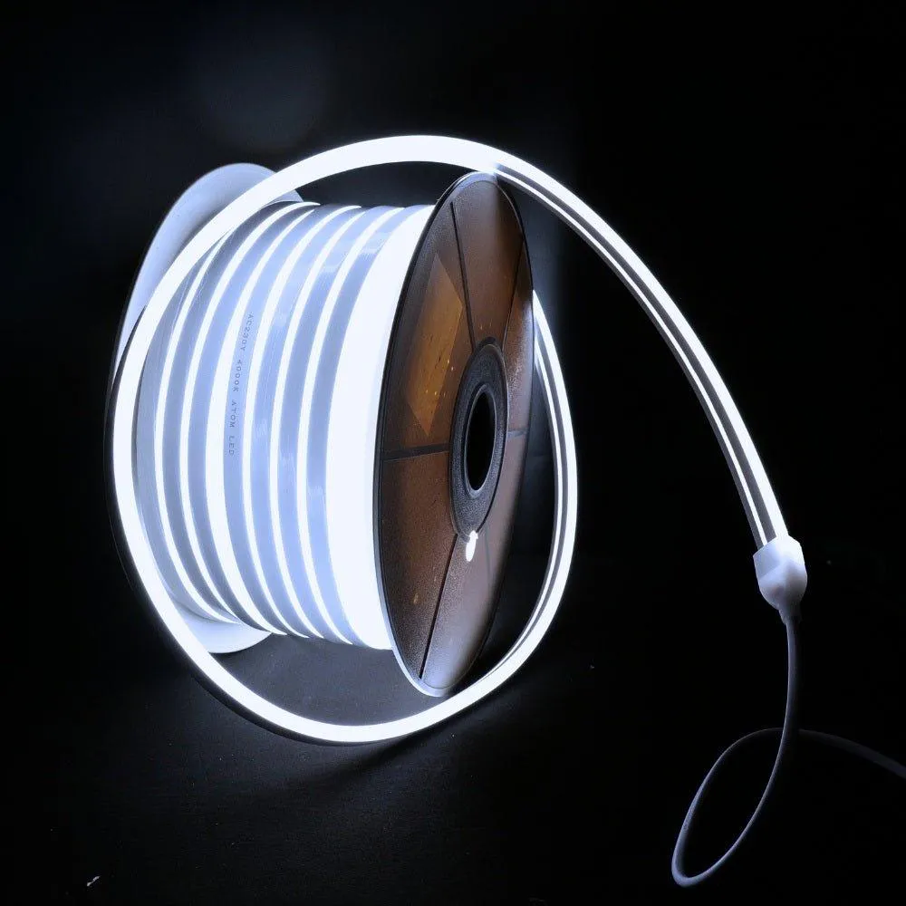 Cool White Neon Flex 220V 240V Wireless 8x16mm 120LEDs/m IP65 Waterproof with UK Plug