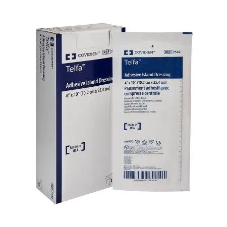 Covidien Telfa Adhesive Sland Dressing 4" x 10" 7542