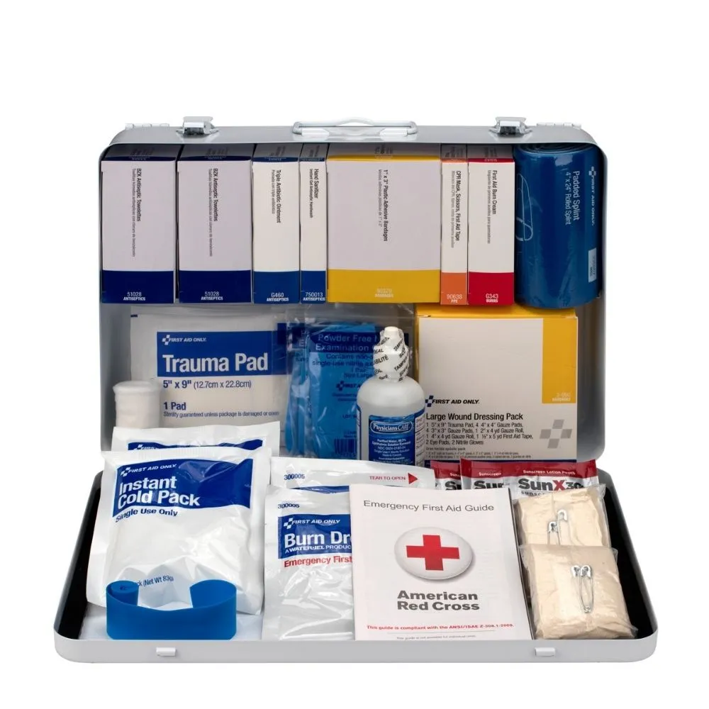 First Aid Only 90671 50 Person Contractor ANSI B  First Aid Kit, Metal Case