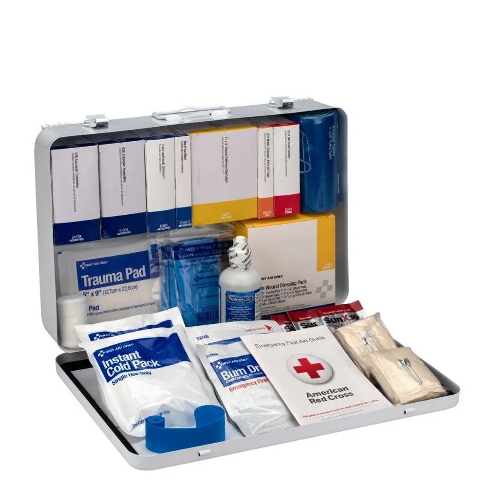 First Aid Only 90671 50 Person Contractor ANSI B  First Aid Kit, Metal Case