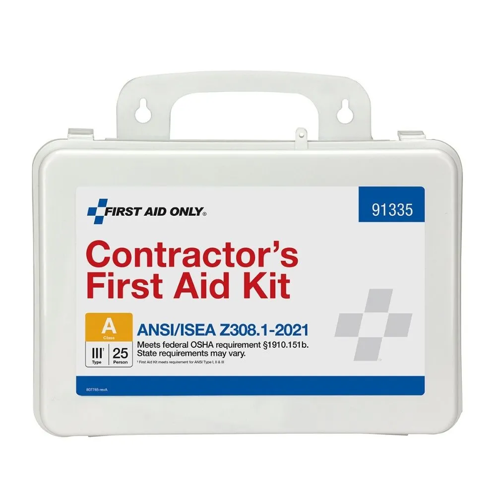 First Aid Only 91335 25 Person Contractor 2021 ANSI Plastic First Aid Kit