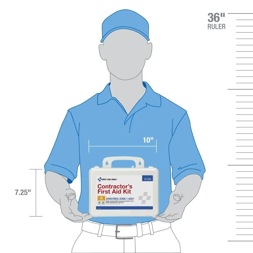 First Aid Only 91335 25 Person Contractor 2021 ANSI Plastic First Aid Kit