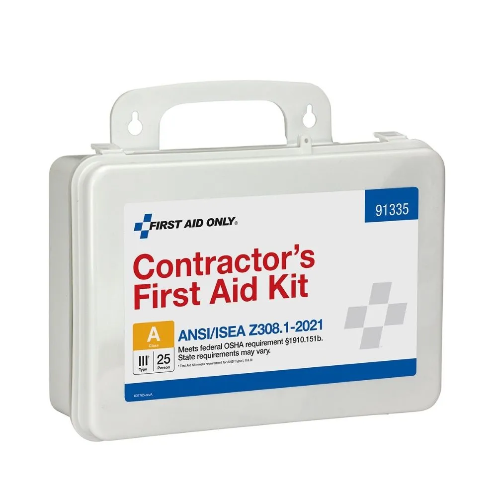 First Aid Only 91335 25 Person Contractor 2021 ANSI Plastic First Aid Kit