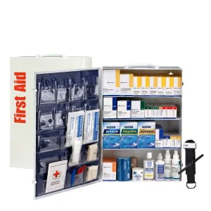 First Aid Only 91341 5 Shelf First Aid 2021 ANSI B  Metal Cabinet, with Meds