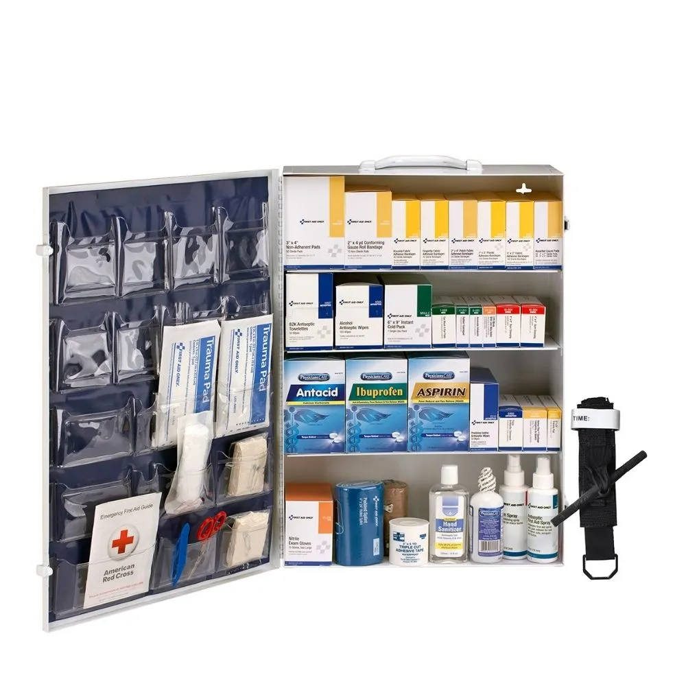 First Aid Only 91341 5 Shelf First Aid 2021 ANSI B  Metal Cabinet, with Meds