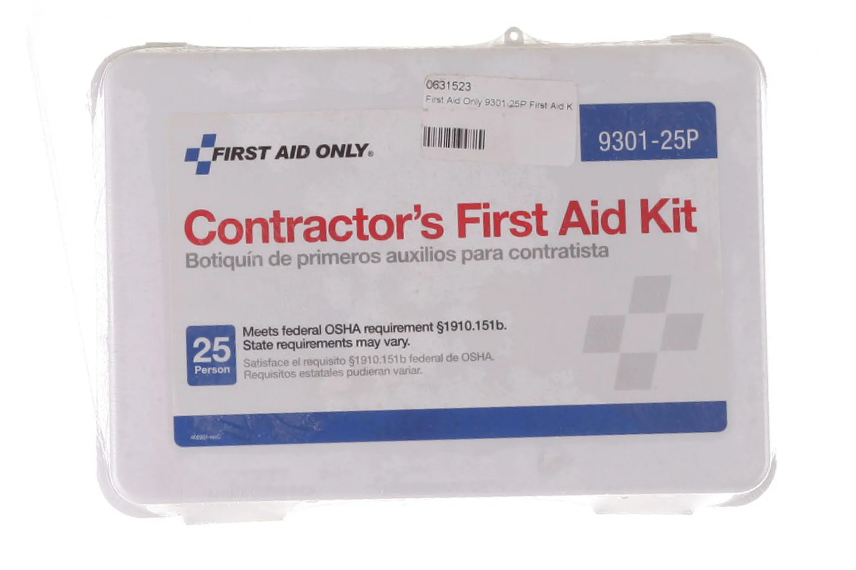 First Aid Only 9301-25P First Aid Kit, 179 Pc Case, 2-3/8 In W X 9-1/16 In L X 6