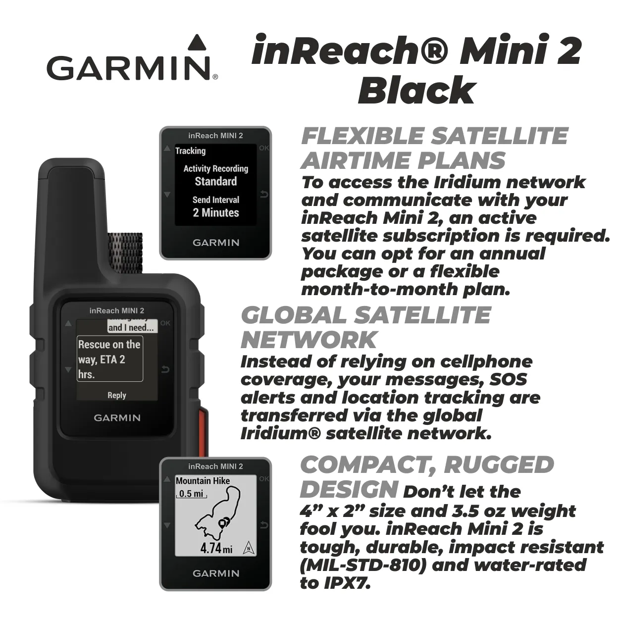 Garmin inReach Mini 2 Compact Satellite Communicator