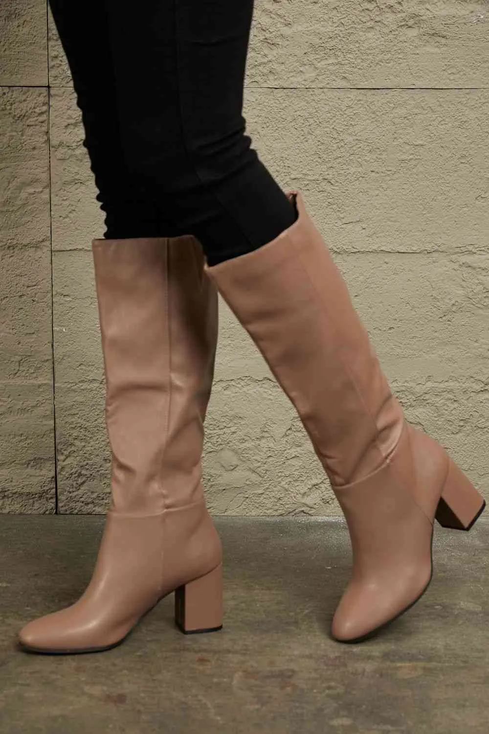 Happening Now Block Heel Knee High Boots