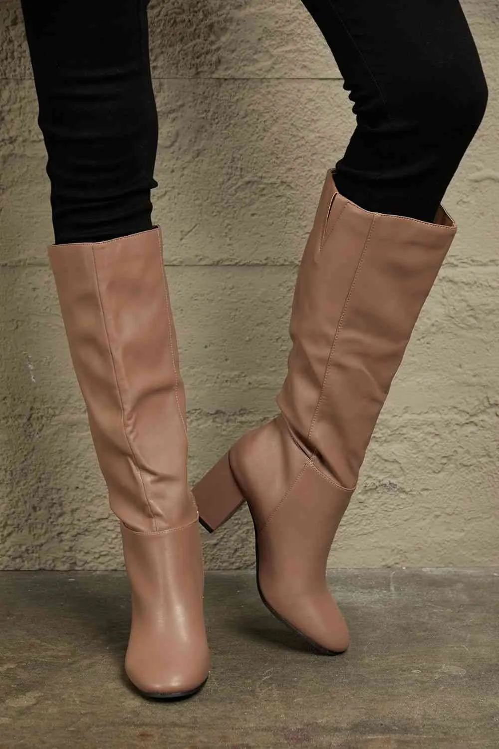 Happening Now Block Heel Knee High Boots