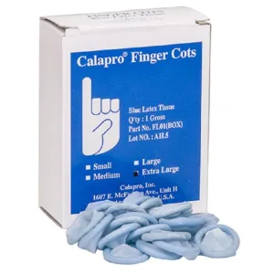 Hart Health 7737 Finger Cots, Latex, Blue, Large, Box of 144