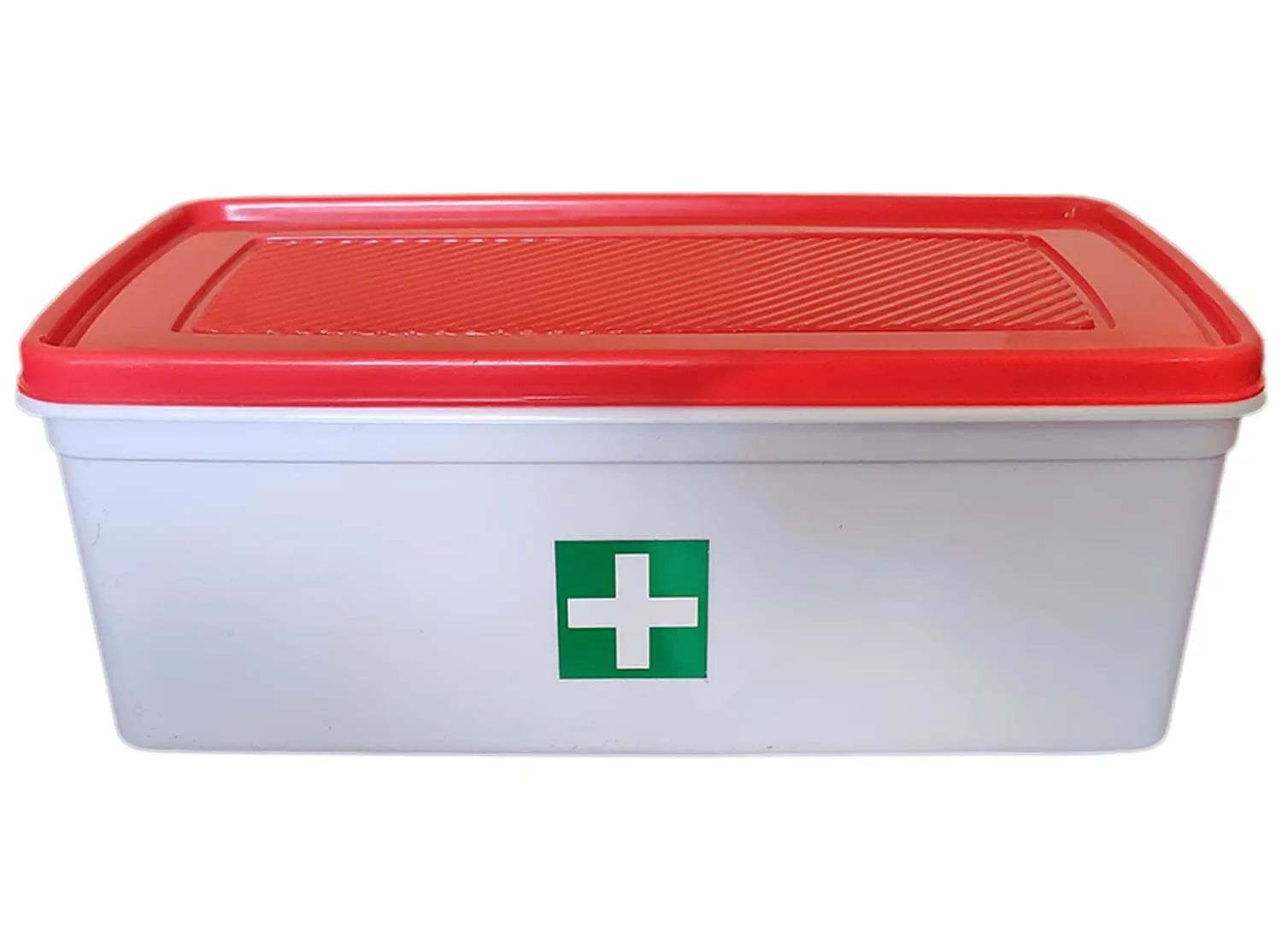 Heart Home Multiuses Plastic Medicine/First Aid Box & Lid- Pack of 2 (Red & White)-50HH01119