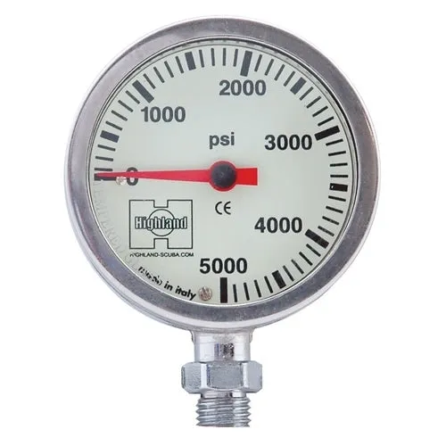 Highland Brass and Glass Pressure Gauge 2.5"