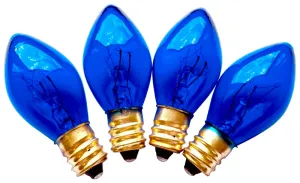 Hometown Holidays 19154 Replacement Bulb, 5 W, Candelabra Lamp Base, Incandescent Lamp, Transparent Blue Light :BX 25: QUANTITY: 1