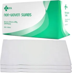 JFA Premium Non-Sterile Non-Woven 4PLY Gauze Swabs 10cm x 20cm x 100