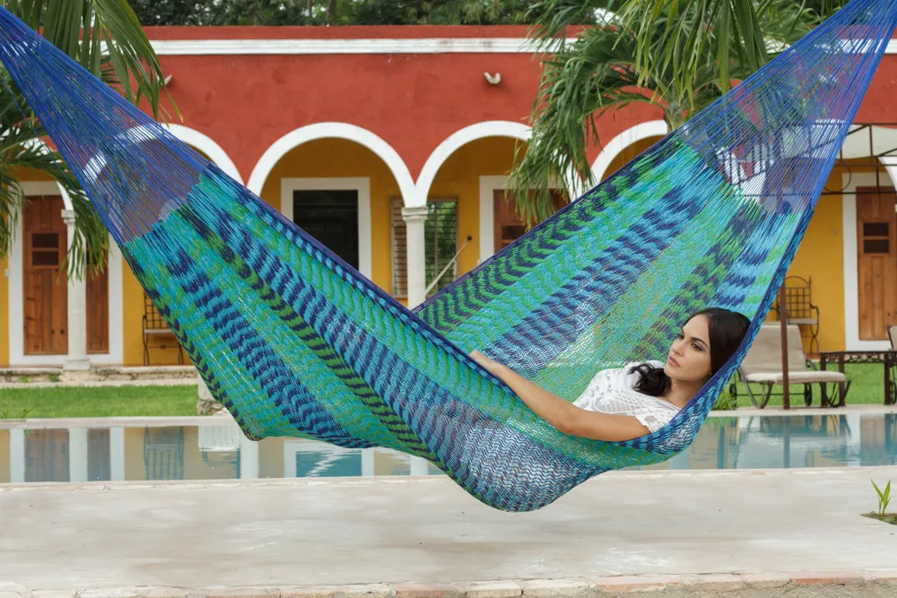 King Size Outdoor Cotton Hammock in Caribe