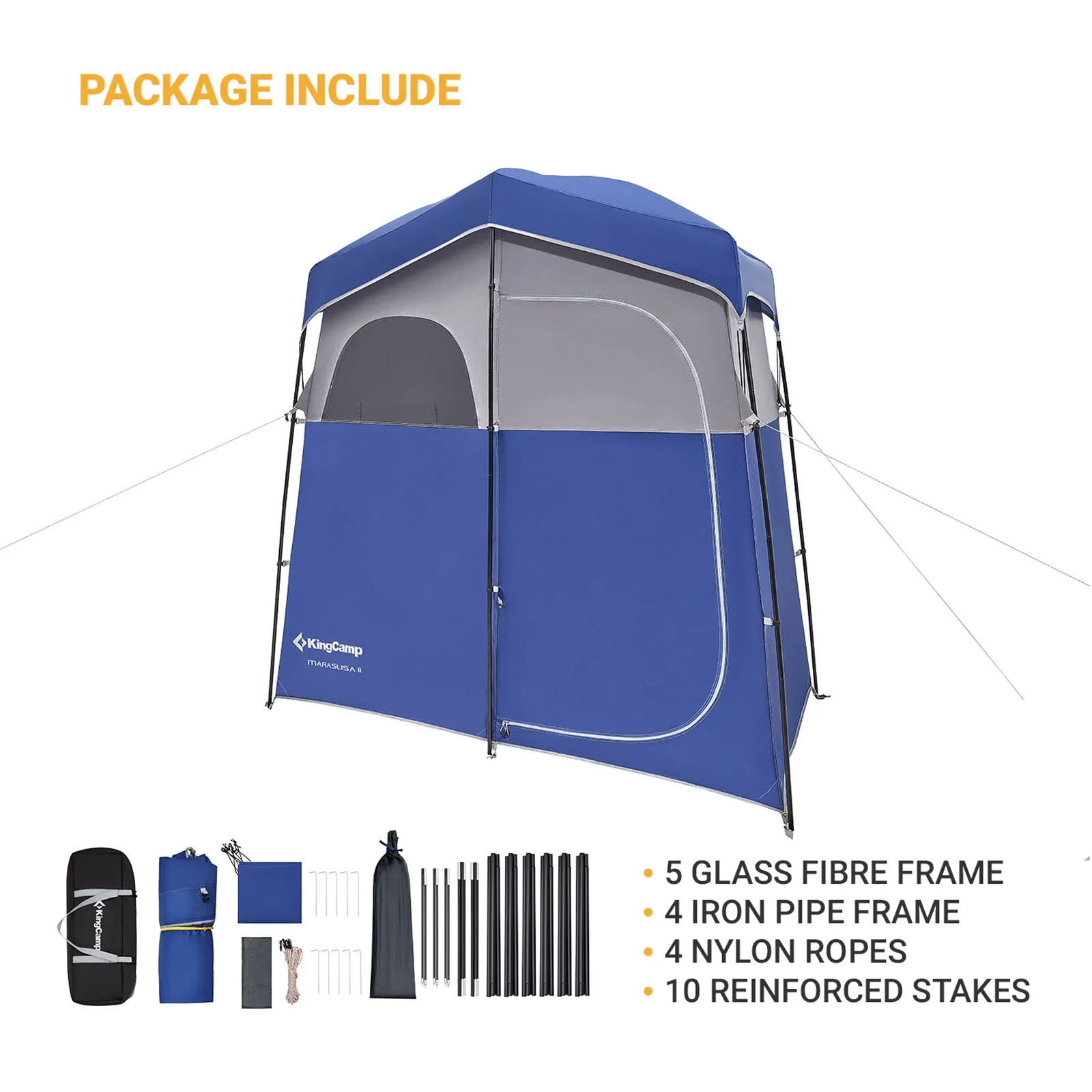 KingCamp Double Room Camping Shower Tent