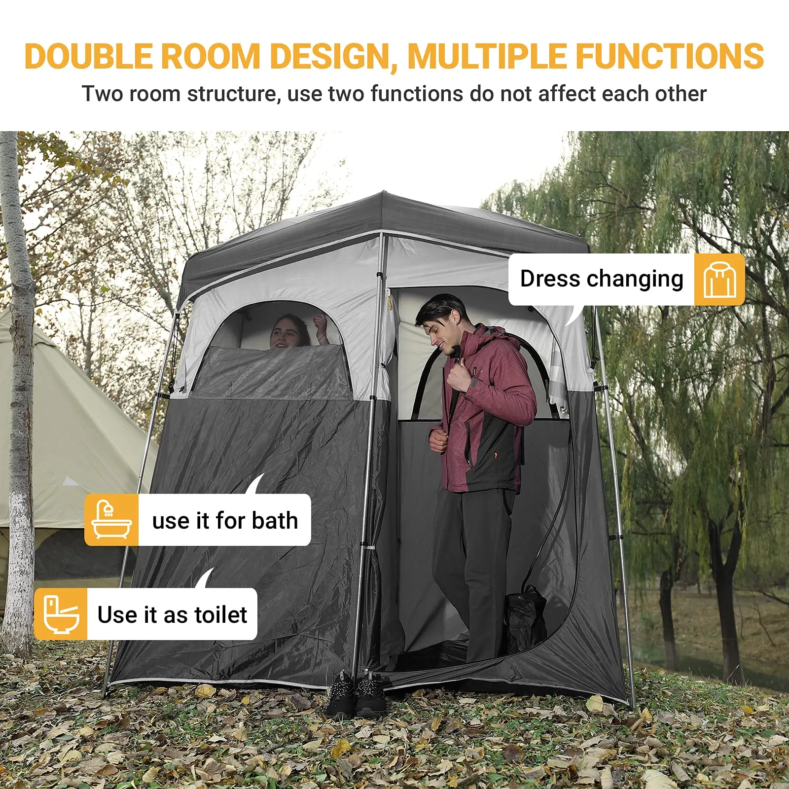 KingCamp Double Room Camping Shower Tent