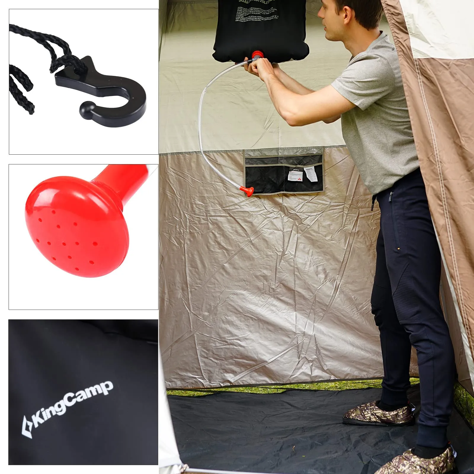 KingCamp Double Room Camping Shower Tent