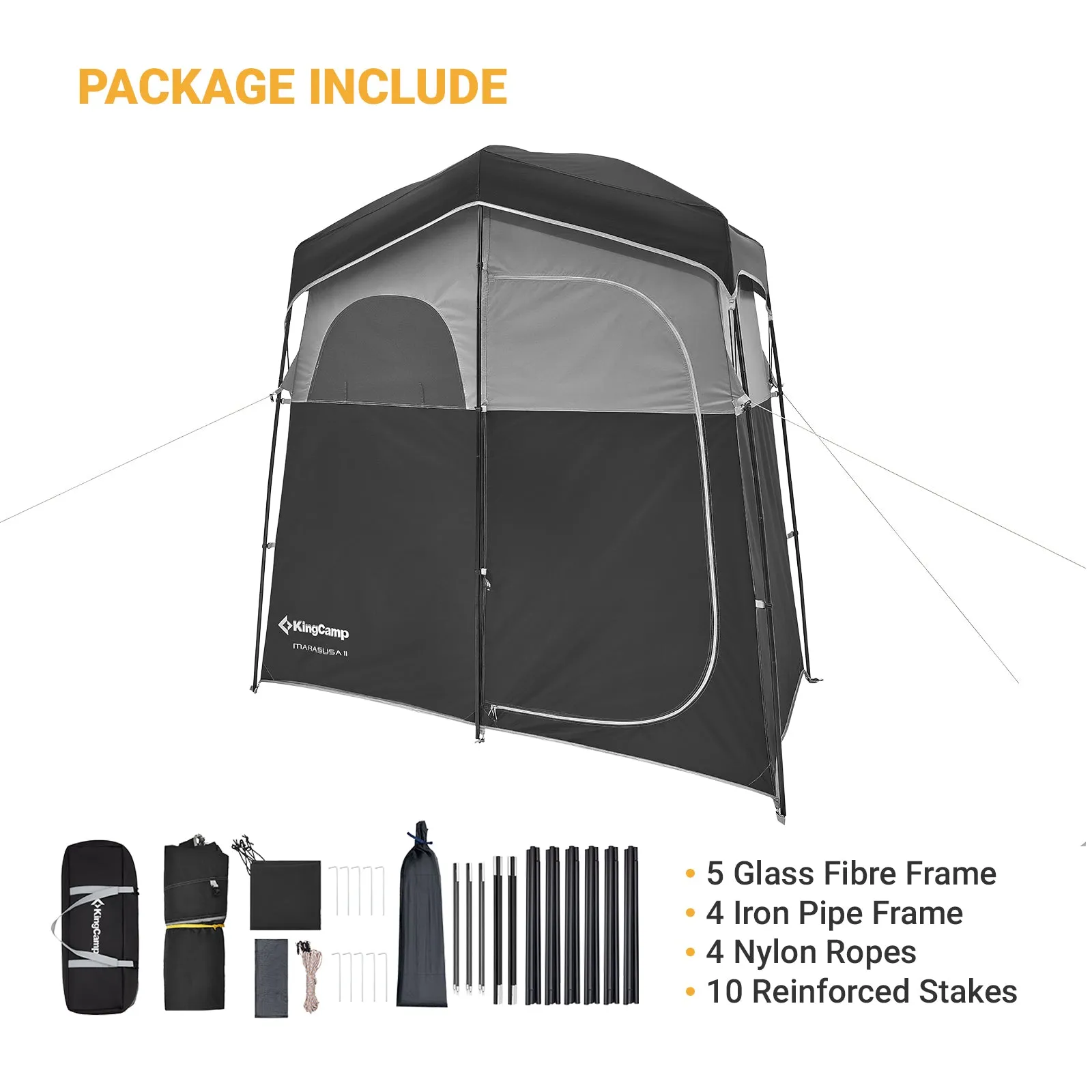 KingCamp Double Room Camping Shower Tent