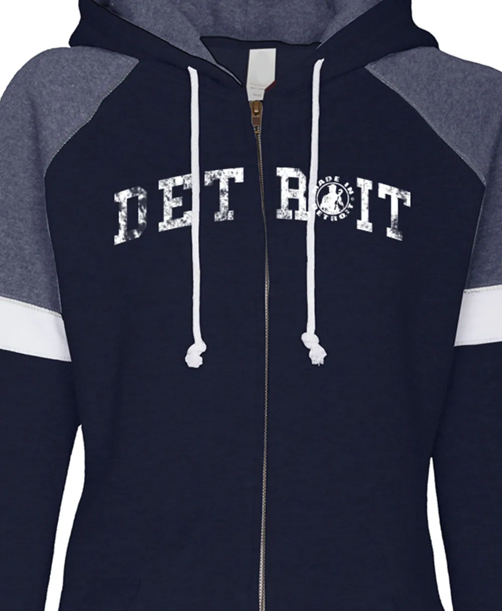 Ladies Navy/White Full  Zip Hoodie