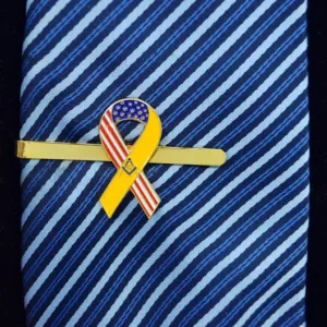 Master Mason Blue Lodge Tie Bar - US Flag Ribbon