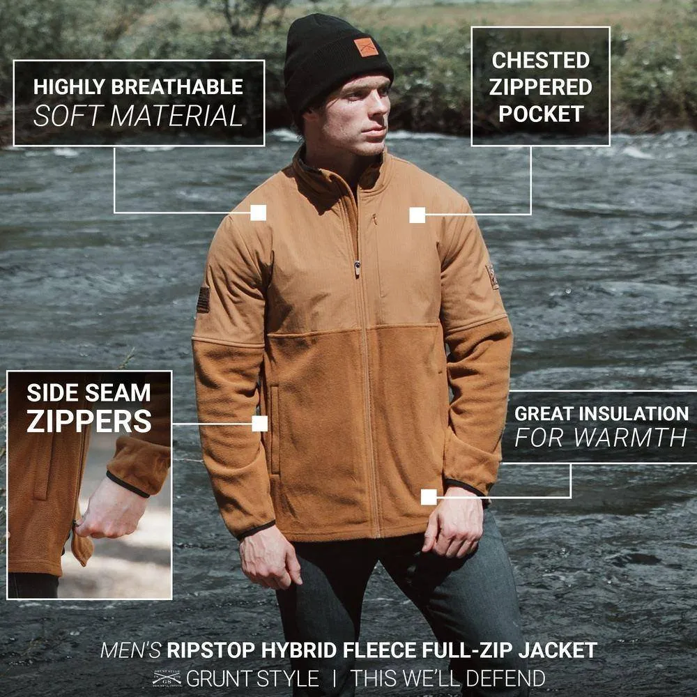 Men's Ripstop Hybrid Fleece Full-Zip Jacket - Coyote