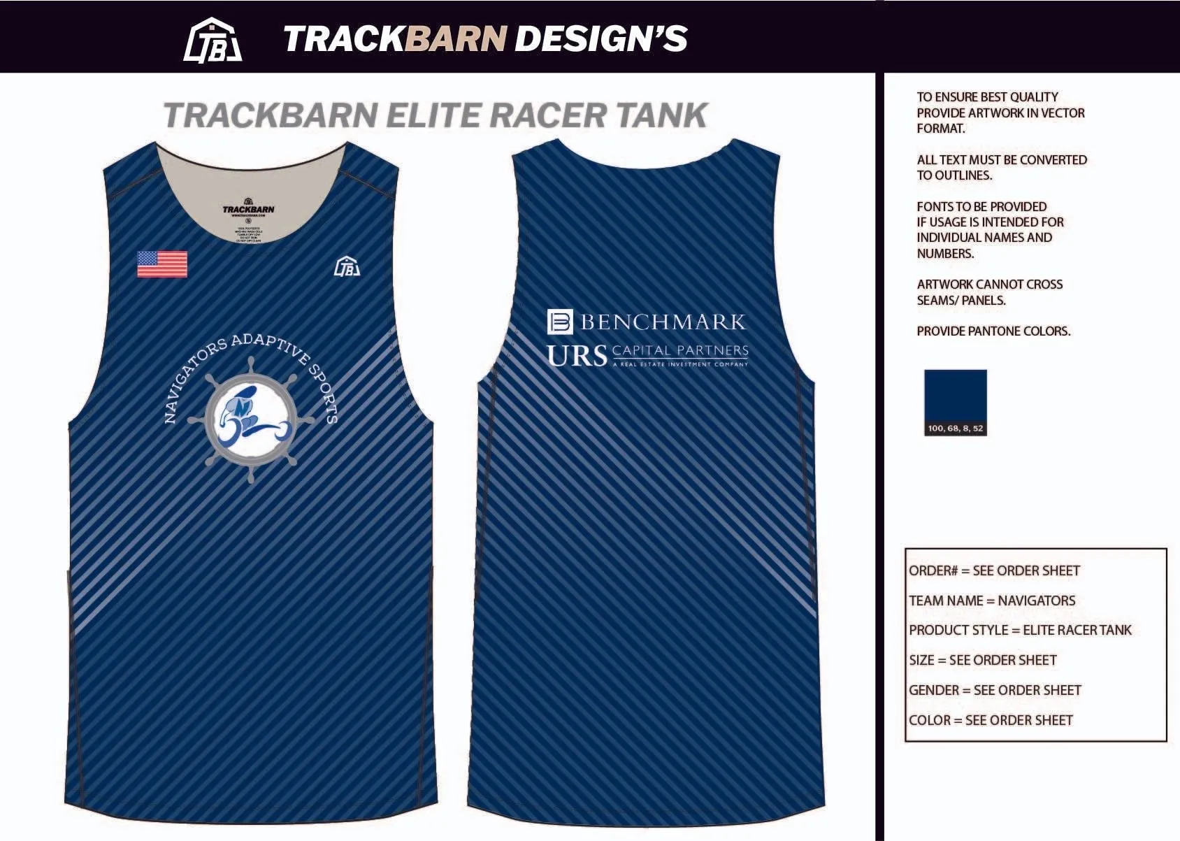 Navigators-- Mens Track Singlet