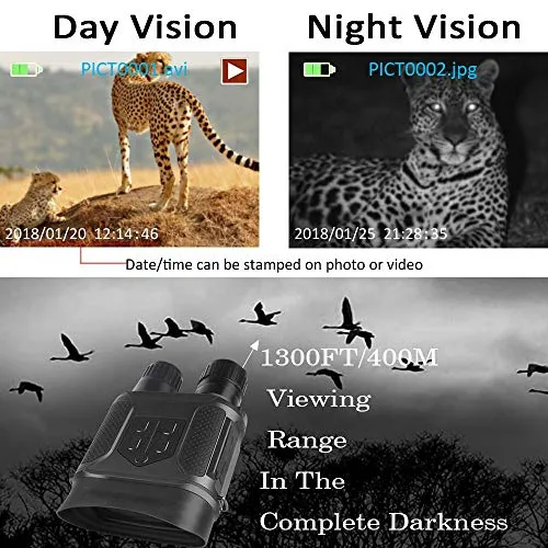 Night Vision Binoculars Hunting Binoculars - Can Take Day or Night IR Photos & Video from 400m/1300ft