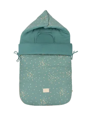 Nobodinoz New Passegiata Footmuff | Gold Confetti /Magic Green