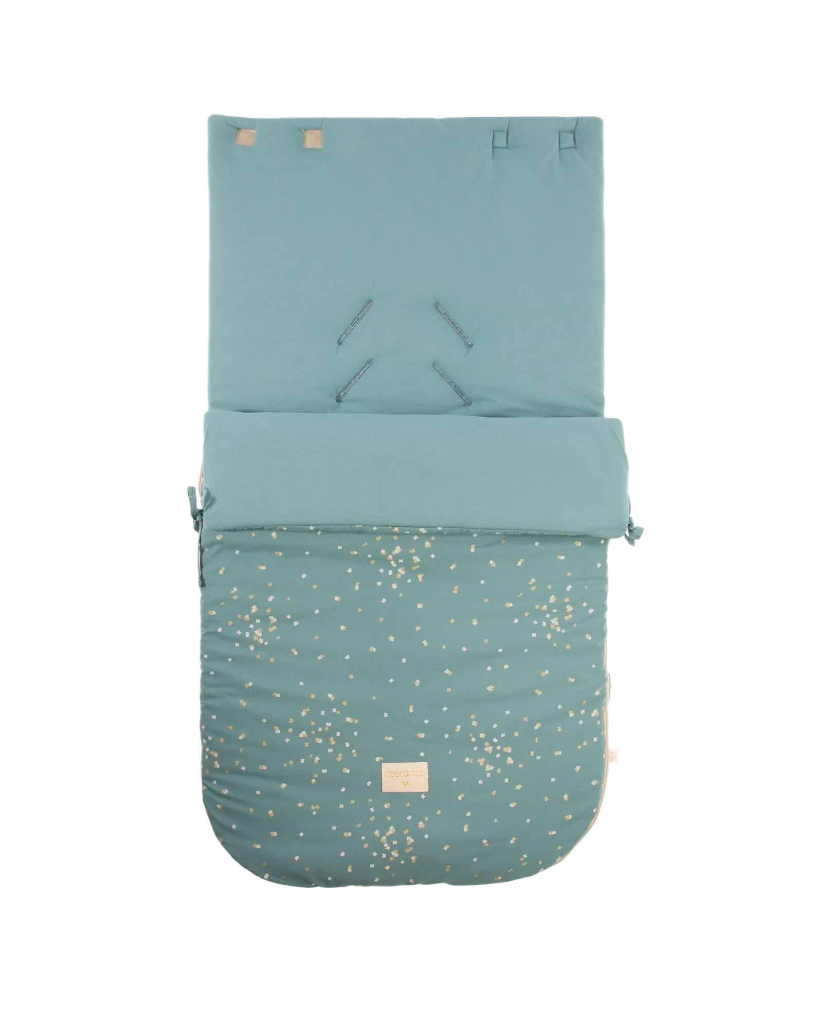 Nobodinoz New Passegiata Footmuff | Gold Confetti /Magic Green