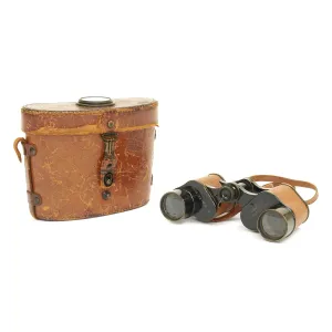 Original U.S. WWI Army Signal Corps Binoculars by Bausch & Lomb with Compass Equipped Leather Case