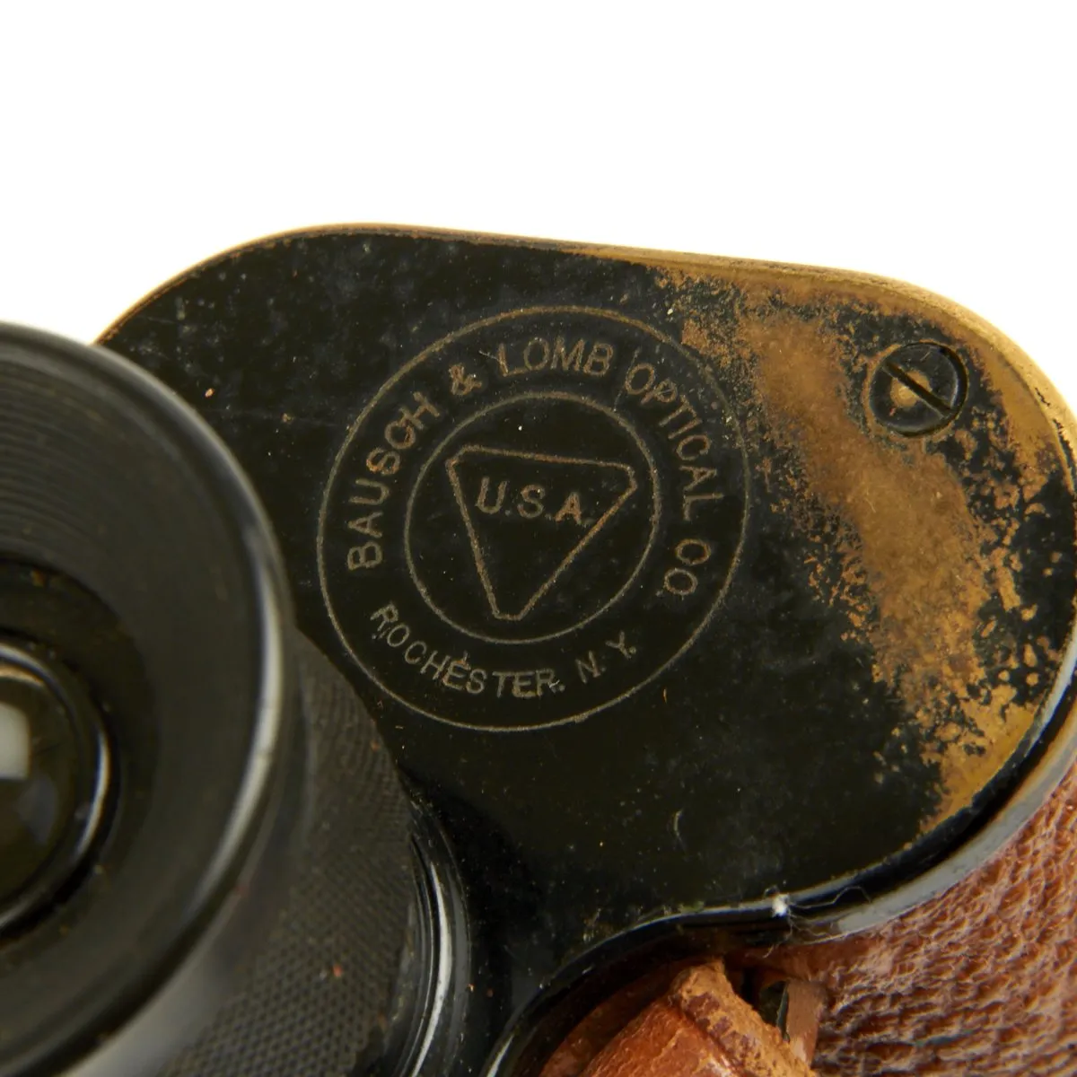 Original U.S. WWI Army Signal Corps Binoculars by Bausch & Lomb with Compass Equipped Leather Case